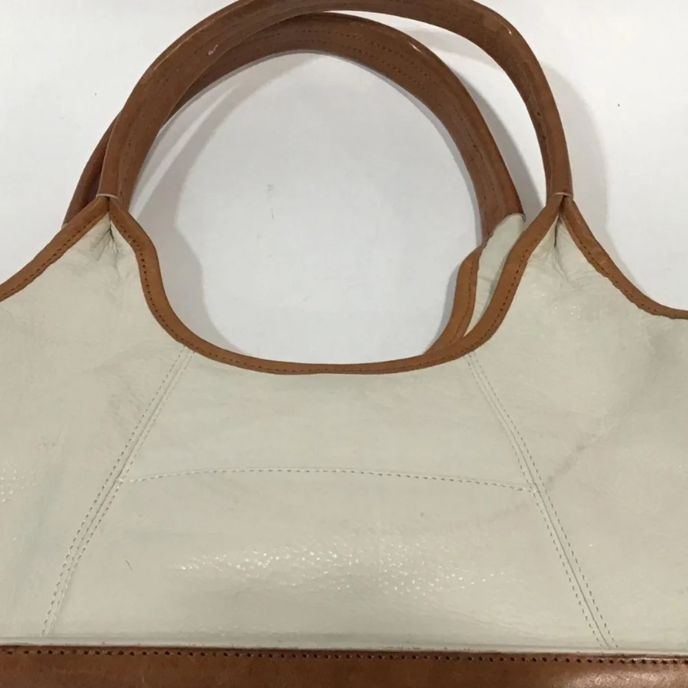 Women’s Brahmin Woven Leather Hobo Shoulder Cream/Tan Bag
